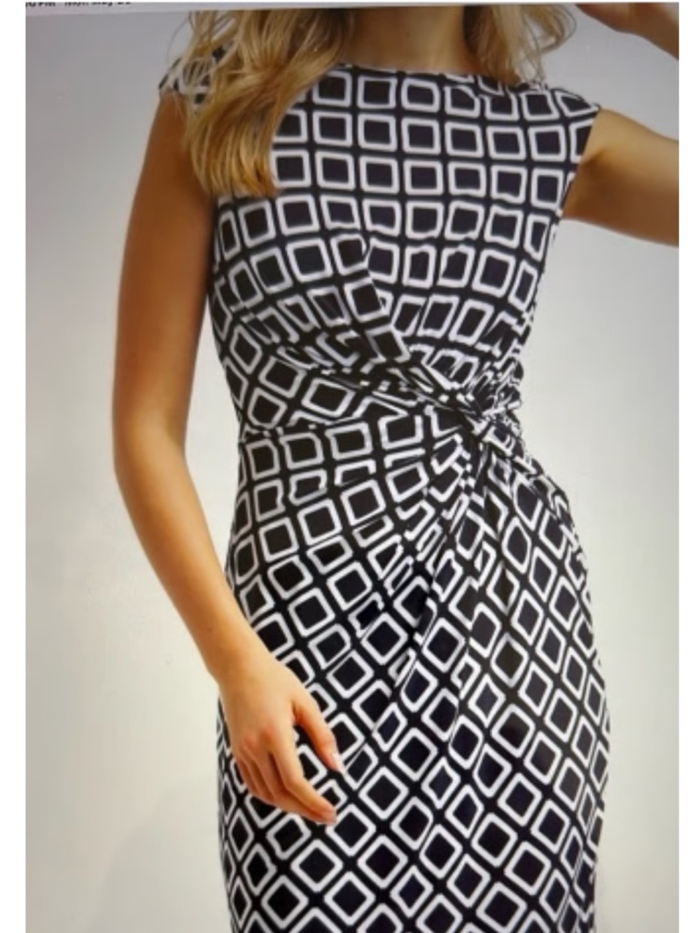 Ralph Lauren Geometric Twist-Front Midi Dress